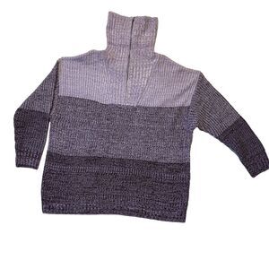 Terra & Sky Plus Quarter Zip Neck Sweater Size 2X Island Purple Marl